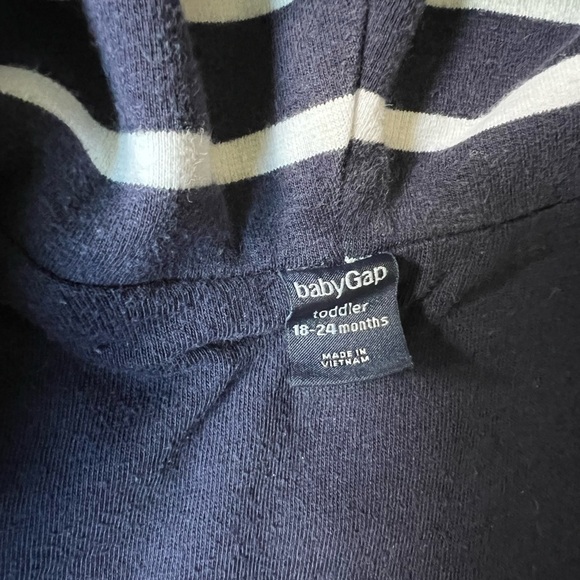 GAP Navy and White Striped Toddler Hoodie - Picture 2 of 4